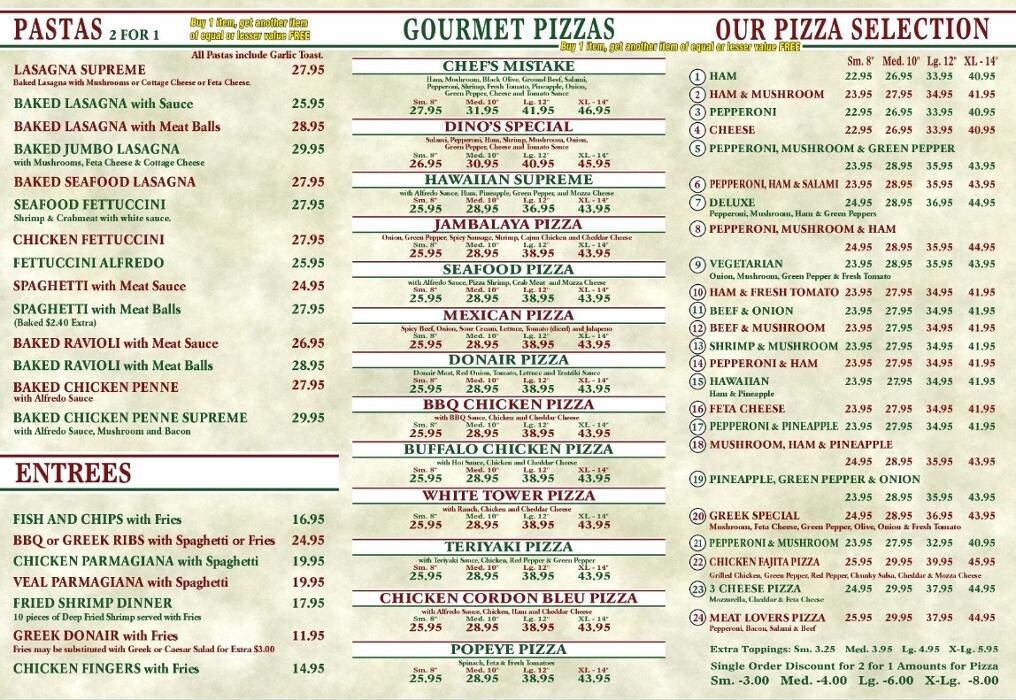 Images Dino's 2 for 1 Pizza & Pasta