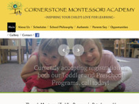 Cornerstone Montessori Academy website screenshot