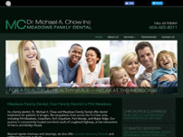 Meadows Family Dental website screenshot