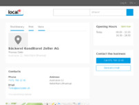 Bäckerei Konditorei Zeller AG website screenshot