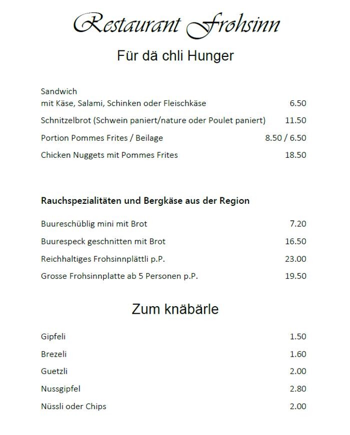 Bilder Restaurant, Catering & Apéro`s Frohsinn Frauenfeld