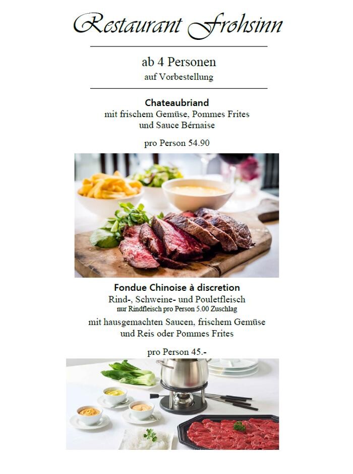 Bilder Restaurant, Catering & Apéro`s Frohsinn Frauenfeld