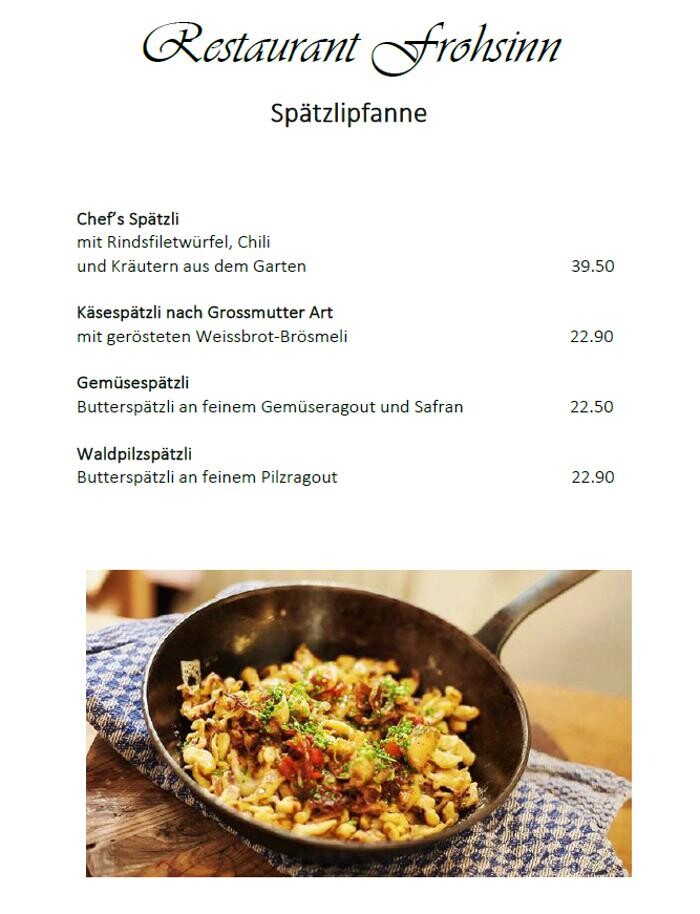 Bilder Restaurant, Catering & Apéro`s Frohsinn Frauenfeld
