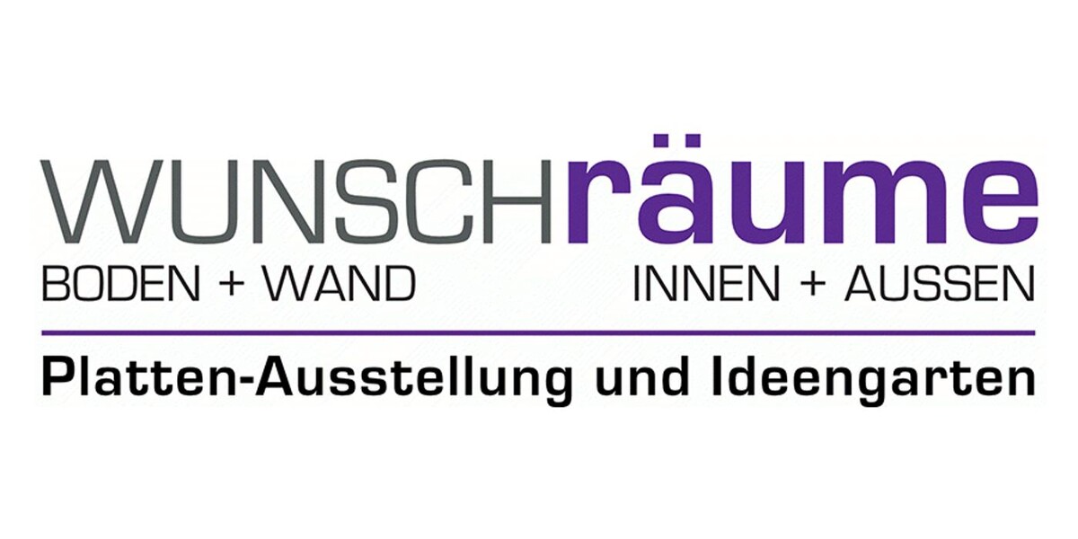 wunschräume - Platten-Ausstellung und Ideengarten - aktuelle Boden- und Wandplatten für Innen und Aussen in der Region Aarau Logo