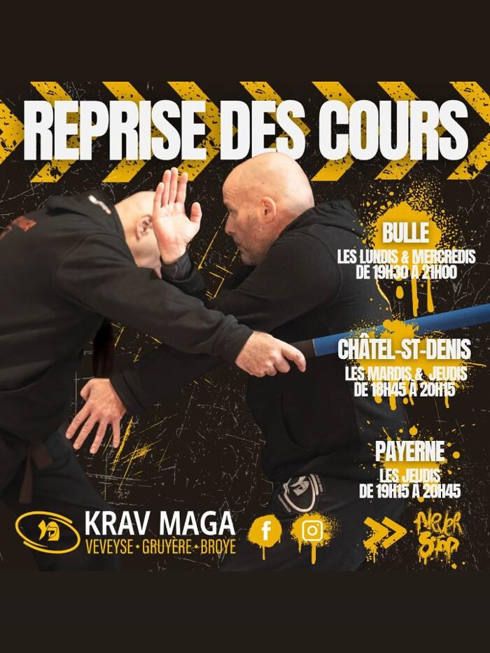 Bilder CENTRE DE FORMATION DE KRAV MAGA DE LA VEVEYSE GRUYÈRE ET DE LA BROYE sur les sites de Châtel-St-Denis Bulle et Payerne