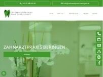 Website Screenshot Zahnarztpraxis Beringen
