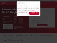 Website Screenshot Avis Autovermietung - Flughafen Zürich