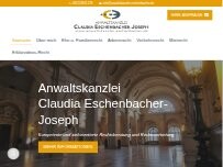 Website Screenshot Rechtsanwältin Claudia Eschenbacher-Joseph