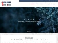 Website Screenshot Malterer Kälte-, Klima- und Elektrotechnik GmbH