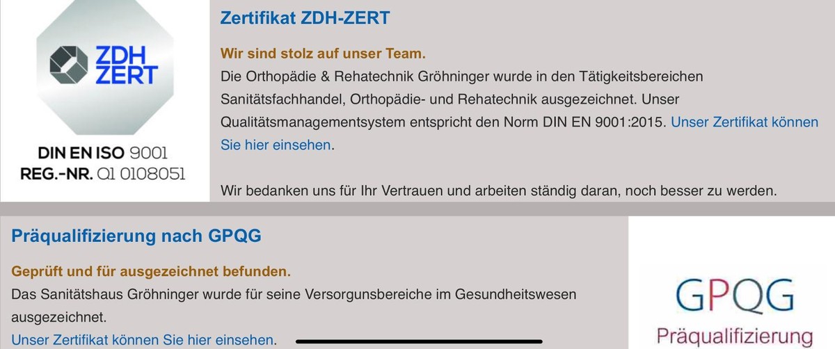 Bilder Orthopädie & Rehatechnik Gröhninger