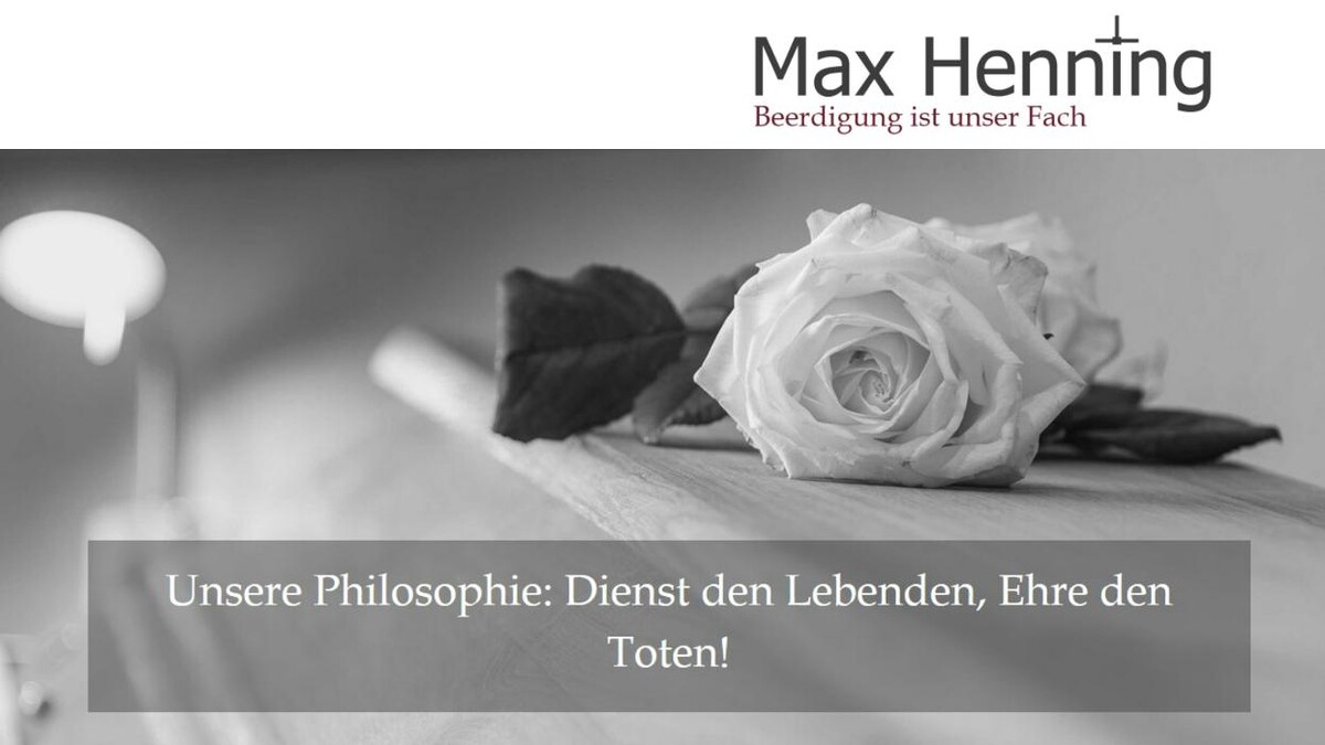 Bilder Max Henning | Beerdigung ist unser Fach