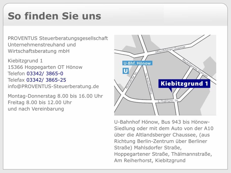 Bilder PROVENTUS Steuerberatungsgesellschaft Unternehmenstreuhand & Wirtschaftsberatung mbH