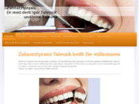 Zahnarztpraxis Dr. Igor Talesnik und Irina Talesnik website screenshot