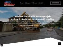 Website Screenshot Josef Bühler, Abbruch- u. Erdarbeiten, Recycling
