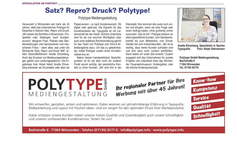 Bilder Polytype GmbH Mediengestalltung