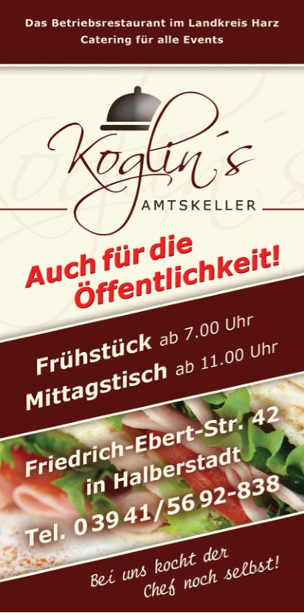 Bilder Koglin`s Amtskeller, das Betriebsrestaurant im Landkreis Harz