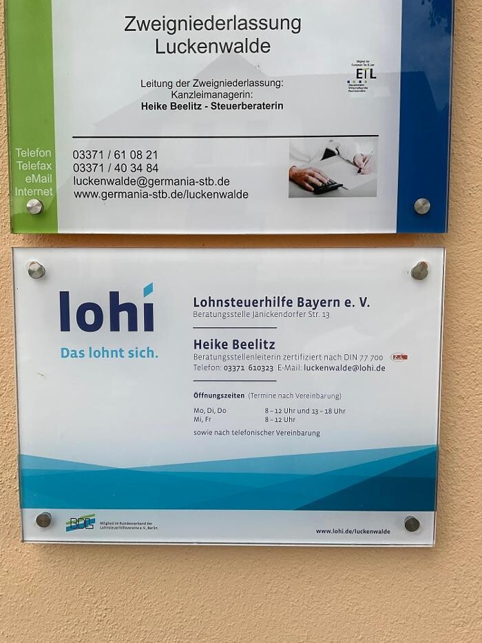 Bilder Lohi - Lohnsteuerhilfe Luckenwalde | Lohnsteuerhilfe Bayern e. V.