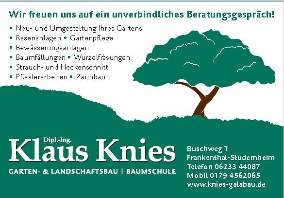 Dipl.-Ing. Klaus Knies Garten- und Landschaftsbau Logo