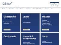 Website Screenshot IGEWA GmbH Ingenieurbüro für Geotechnik u. Wasser