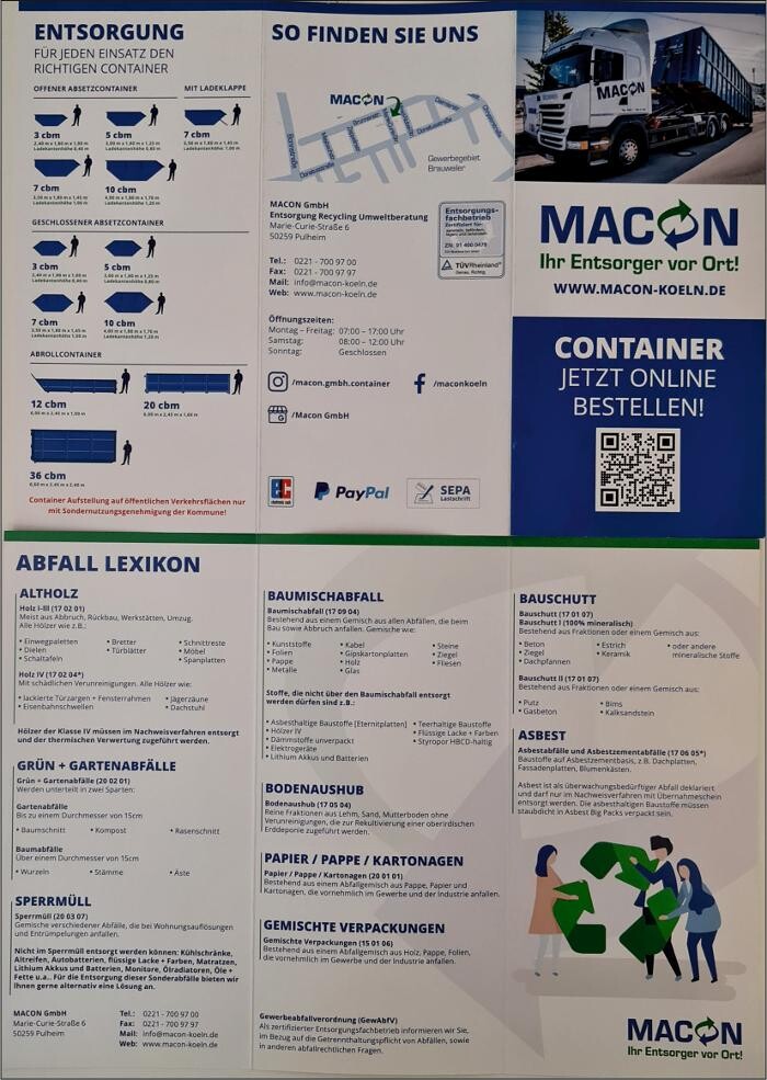 Bilder MACON GmbH Entsorgung Recycling Umweltberatung