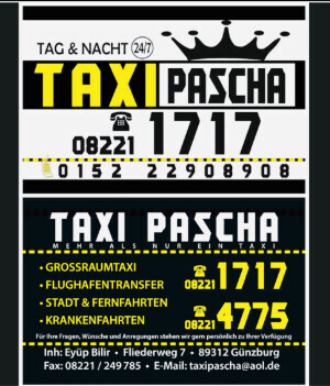Bilder TAXI GÜNZBURG PASCHA (Kartenzahlung)