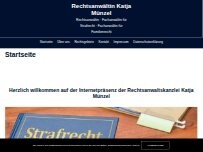 Website Screenshot Rechtsanwaltskanzlei Katja Münzel - Fachanwältin für Strafrecht  und Familienrecht