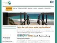 SEHENSWERT REISEN mobile Reiseberatung website screenshot