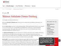 Website Screenshot Malteser Ambulante Dienste Duisburg