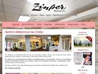 Zinßer Alexandra GmbH Augenoptik, Hörgeräteakustik, Uhren & Schmuck, Trauring-Studio website screenshot