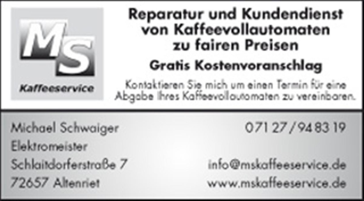 Bilder MS Kaffeeservice Reparatur und Kundendienst von Kaffeevollautomaten