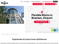 Regus - Bremen Airport website screenshot