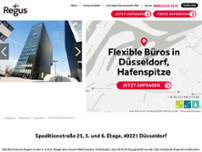 Regus - Dusseldorf Hafenspitze Medienhafen website screenshot