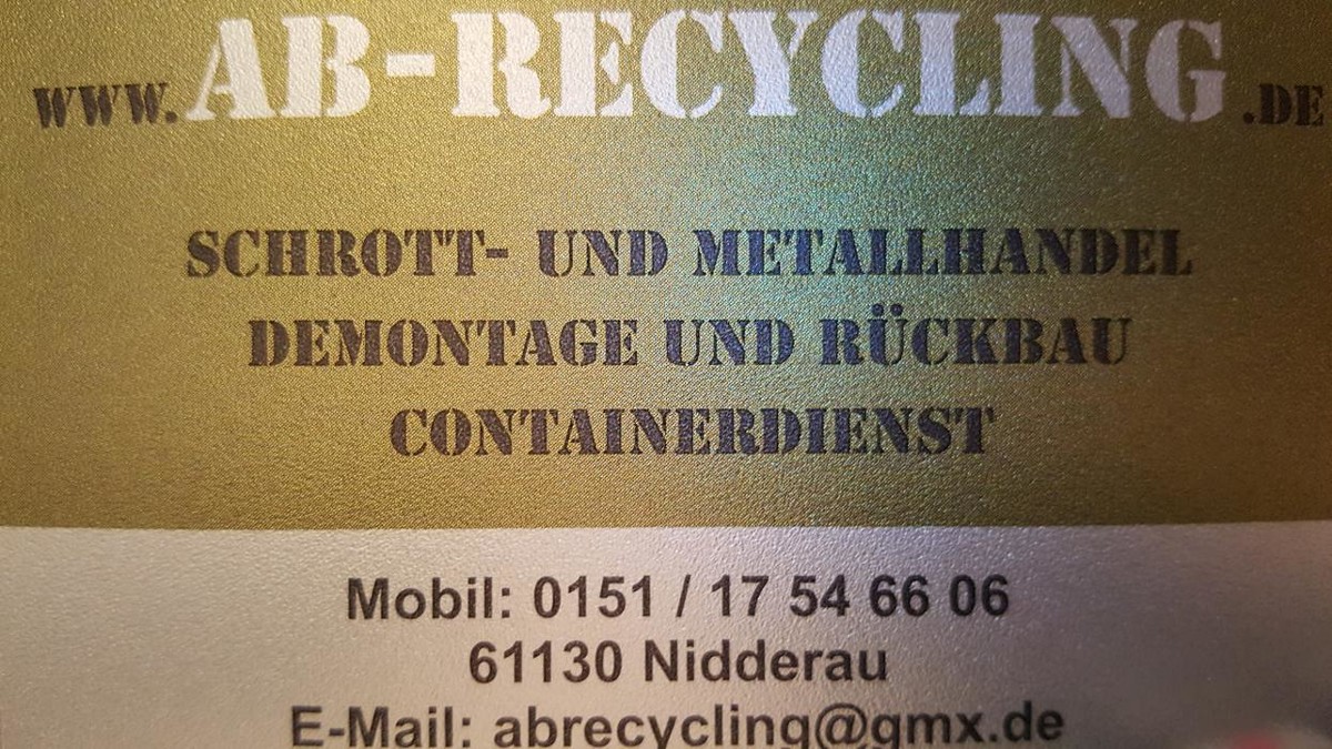 AB-Recycling,Schrott & Metalle,Demontage,Entrümpelung Logo