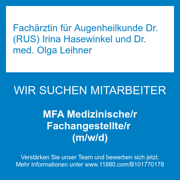 Bilder Fachärztin für Augenheilkunde Dr. (RUS) Irina Hasewinkel und Dr. med. Olga Leihner