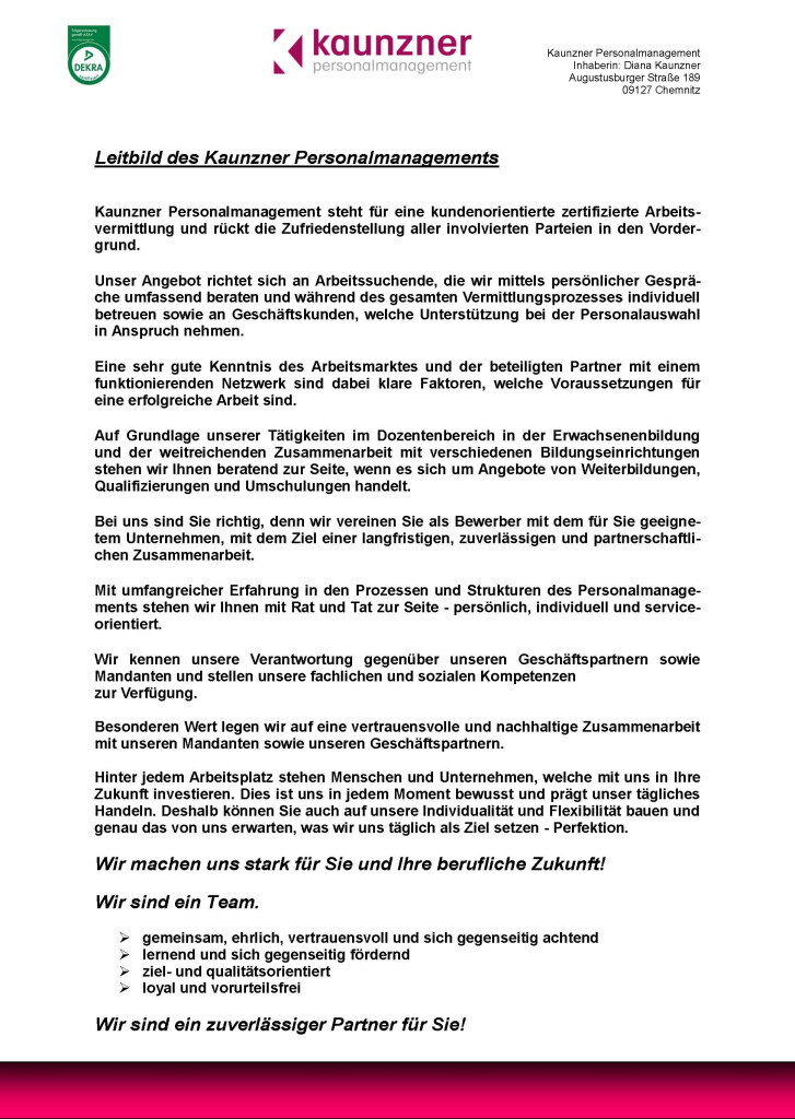 Bilder Kaunzner Personalmanagement