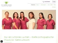 Website Screenshot Kieferorthopädische Praxis Dr. med. dent. Semira Assim