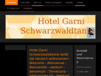 Hotel Garni Schwarzwaldtanne website screenshot