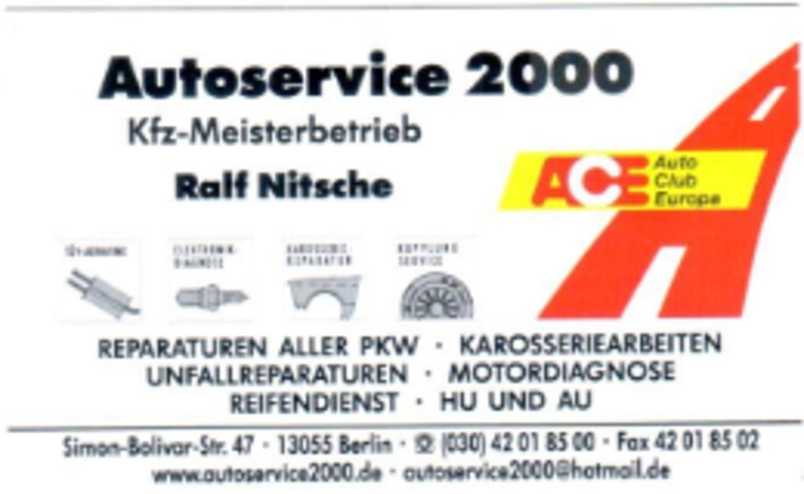 Autoservice 2000 Inhaber Ralf Nitsche Logo