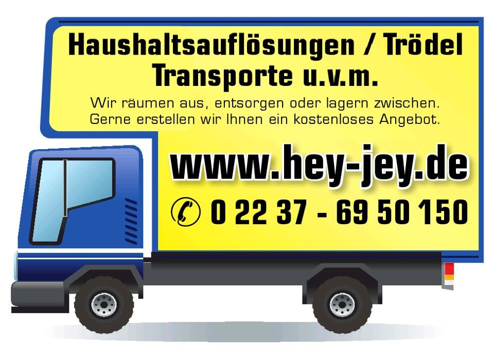 Hey-Jey & Co. Haushaltsauflösungen Entrümpelungen in Kerpen Erftstadt Pulheim Bergheim Bedburg Frechen Hürth Brühl Elsdorf Logo