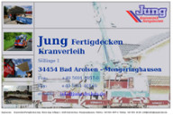 JUNG Kranverleih Fertigdecken website screenshot