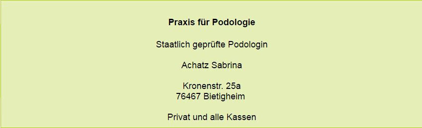 Bilder Praxis für Podologie Sabrina Achatz