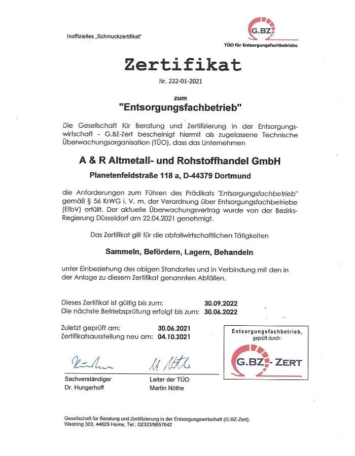 Bilder A&R Altmetall- & Rohstoffhandel GmbH