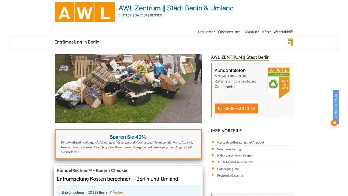 Bilder AWL Zentrum - Stadt & Land - Entrümpelung Berlin