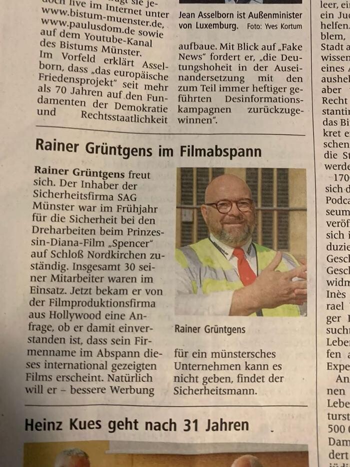 Bilder SicherheitsdienstAnbieter Grüntgens Münster