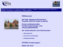 Inkassounternehmen Transfer OFFICE GmbH website screenshot