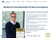 Website Screenshot GRUNDUM Immobilien GmbH | Immobilienmakler für Mainz und Umgebung