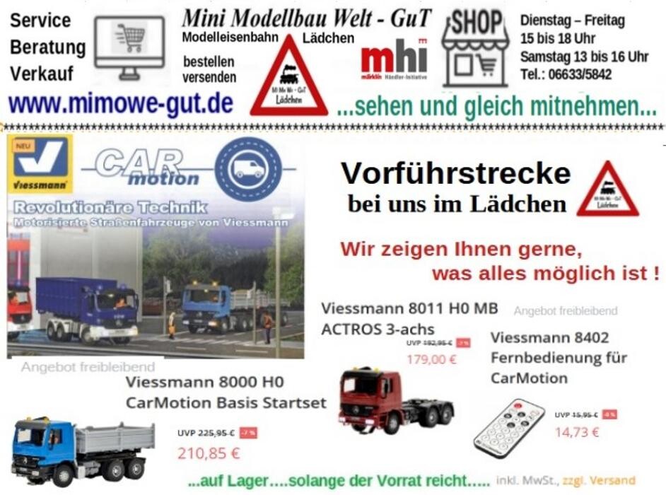 Bilder Mini Modellbau Welt-GuT, MHI Fachhändler, Ihr Lädchen für Modelleisenbahn und -zubehör