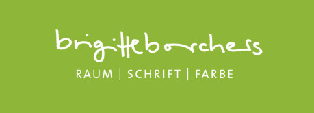 Raum Schrift Farbe Brigitte Borchers Logo