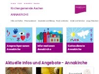 Website Screenshot Annakirche - Evangelische Kirchengemeinde Aachen