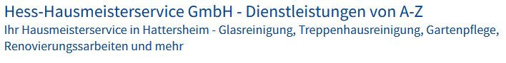 Hess-Hausmeisterservice GmbH - Dienstleistungen von A-Z Logo